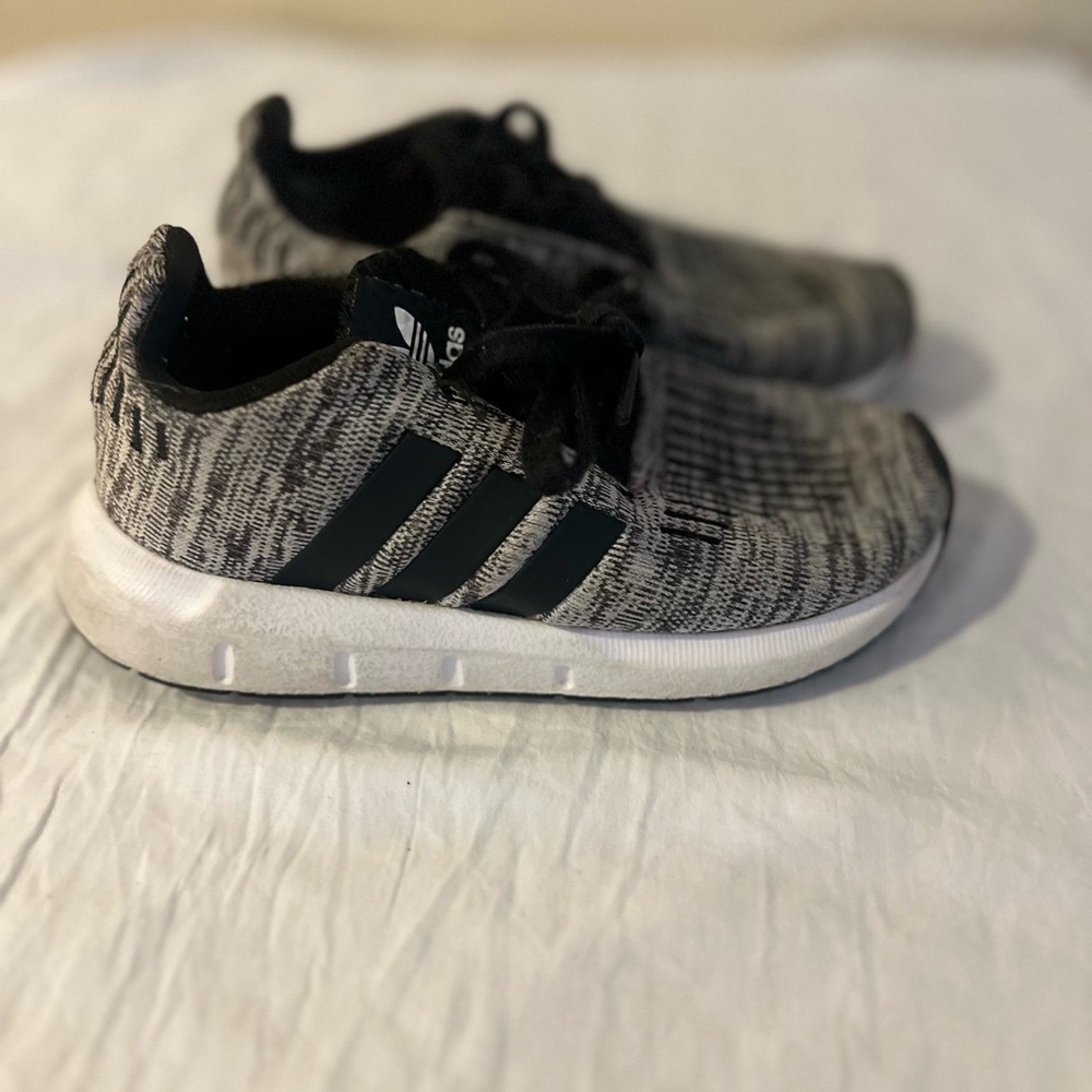 Adidas Kids Gray and Black Sneakers